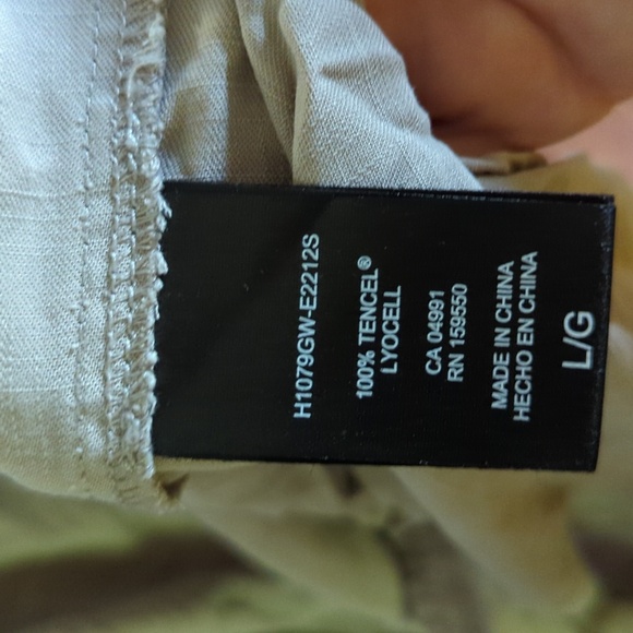 Hilary Radley Taupe Mini Dress with Pockets, Cuffed Sleeves Women's Size L - Picture 3 of 5